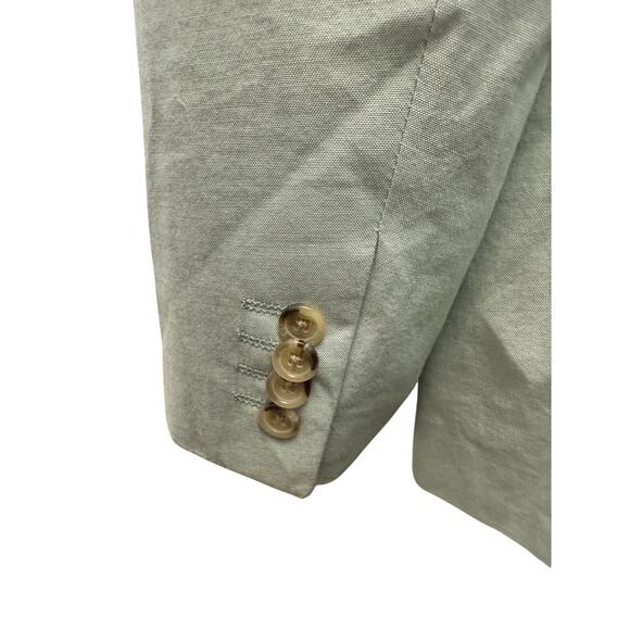Alan Flusser Mens Two Button Blazer Jacket Green sage light 100% Cotton Size 42R - Picture 4 of 7